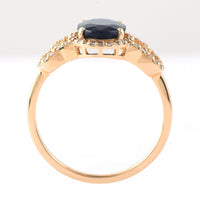 2.21 Ct Oval Mixed Cut Natural Sapphire 14K Gold Ring