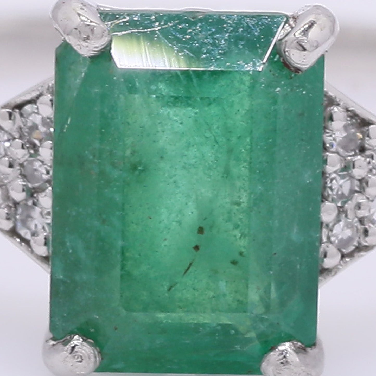 1.64 Ct Octagon Step Cut Natural Emerald 950 Platinum Ring