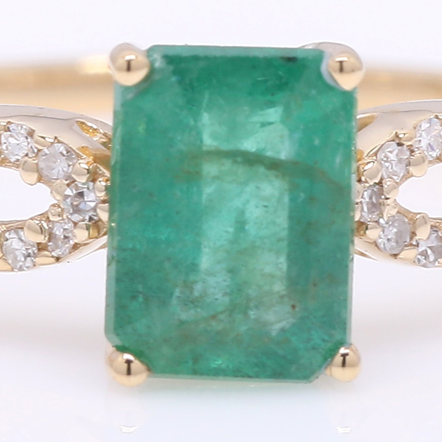 1.20 Ct Octagon Step Cut Natural Emerald 14K Gold Ring