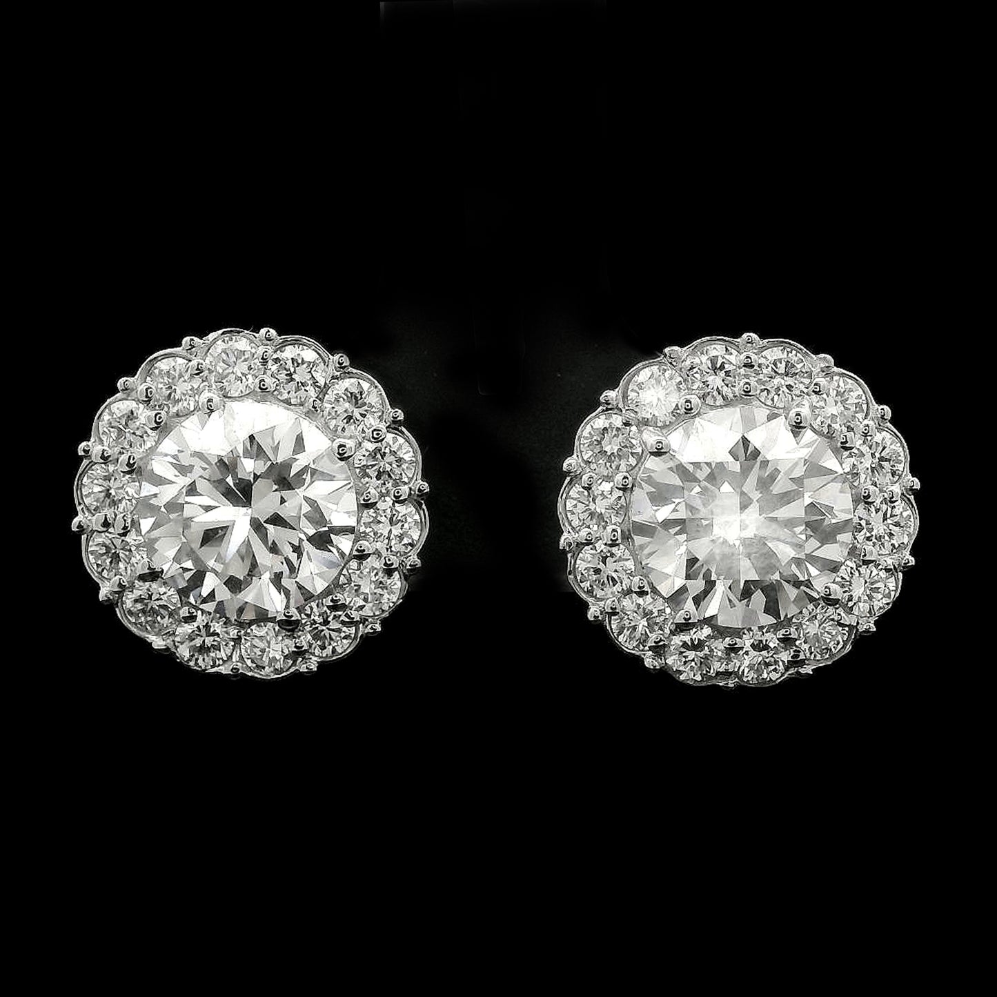 4.18 Carats Lab Grown Diamond 14K Gold Earrings