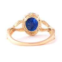 2.39 Ct Oval Mixed Cut Natural Sapphire 14K Gold Ring