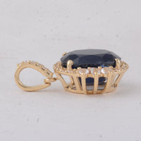4.31 Ct Oval Sapphire 9K Gold Pendant