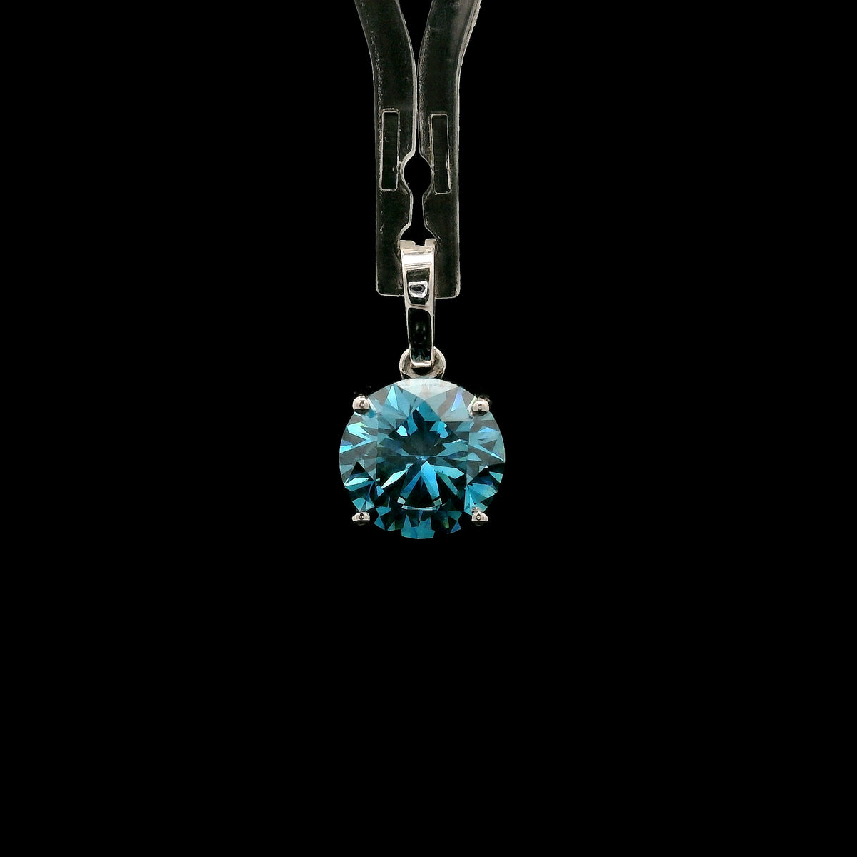 1.97 Carats Blue Lab Grown Diamond 14K Gold Pendant