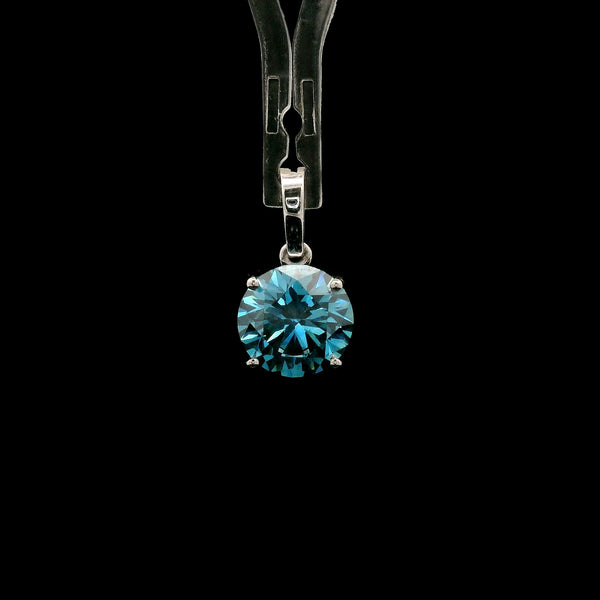 1.97 Carats Blue Lab Grown Diamond 14K Gold Pendant