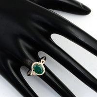 1.52 Ct Oval Mixed Cut Natural Beryl Emerald 14K Gold Ring