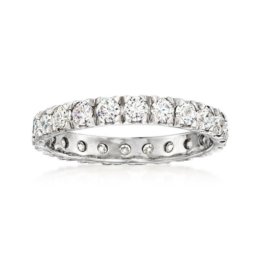 1.10 ct. t.w. Moissanite Eternity Band in Sterling Silver. Size 5