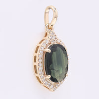 1.75 Ct Oval Mixed Cut Natural Sapphire 14K Gold Pendant