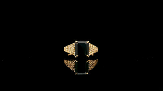 2.57 Ct Octagon Natural Sapphire 14K Gold Ring