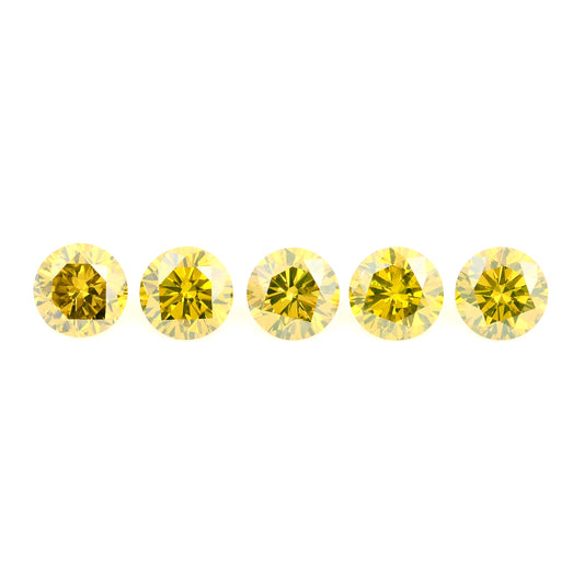 0.73 Yellow Diamond Round Loose Gemstone