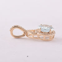 1.30 Ct Oval Aquamarine 9K Gold Pendant