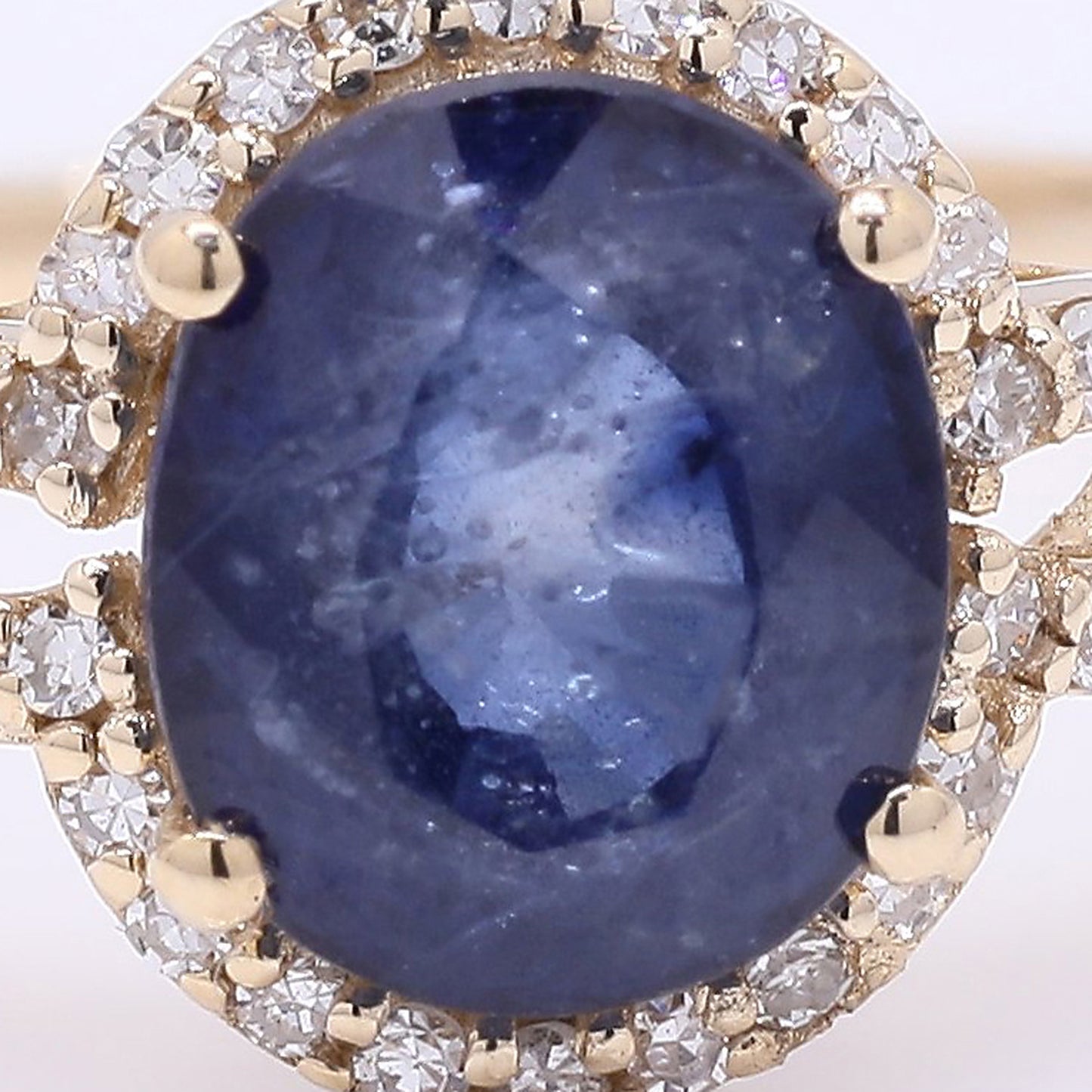 1.77 Ct Oval Mixed Cut Natural Sapphire 14K Gold Ring