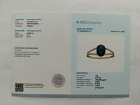 2.02 Ct Oval Mixed Cut Natural Sapphire 14K Gold Ring