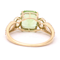 3.15 Ct Octagon Natural Eridot 14K Gold Ring