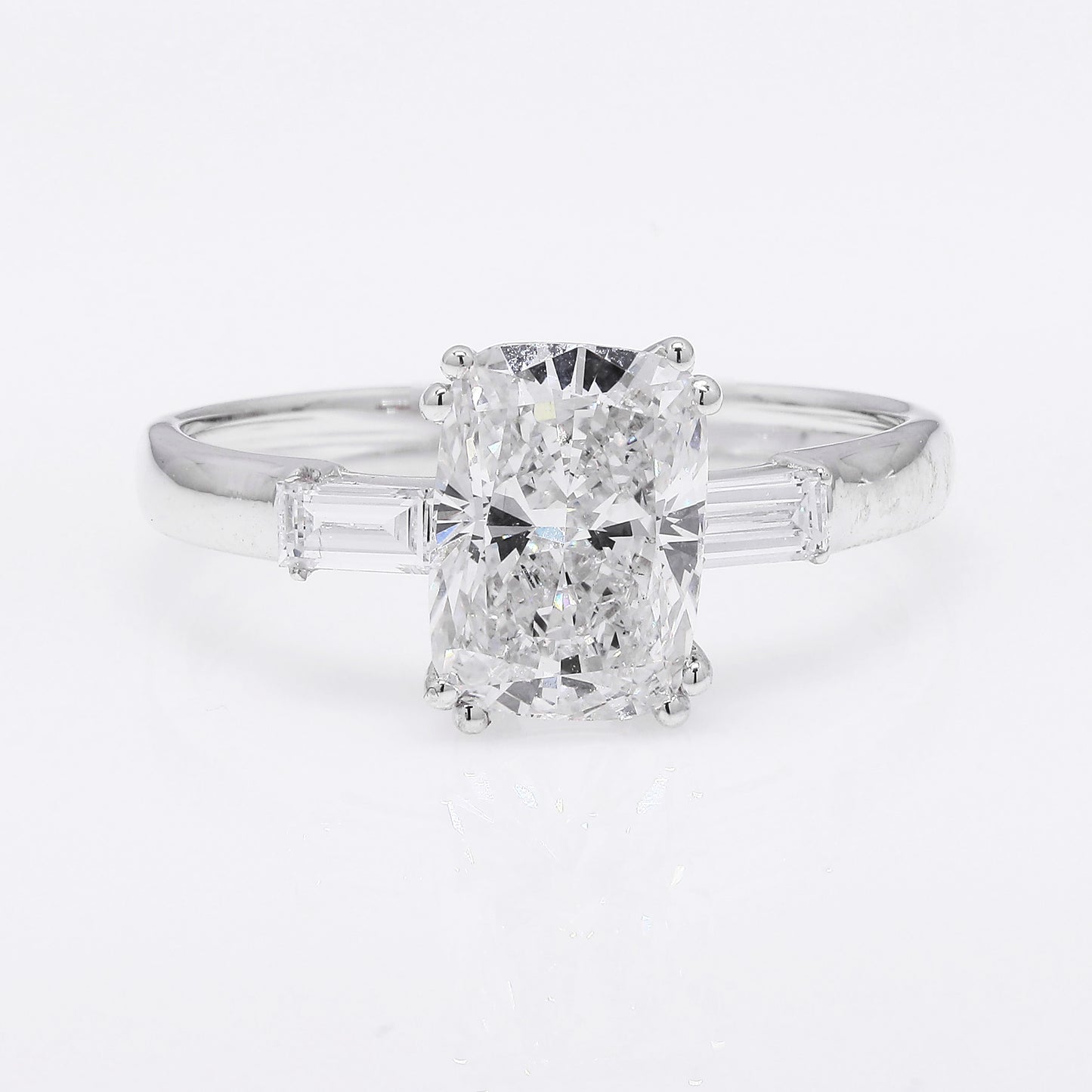 2.10 Ct Cushion Modified Brilliant Lab Grown Diamond 14K Gold Ring