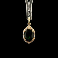 1.75 Ct Oval Mixed Cut Natural Sapphire 14K Gold Pendant