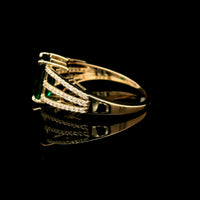2.23 Ct Octagon Lab Grown Emerald 14K Gold Ring