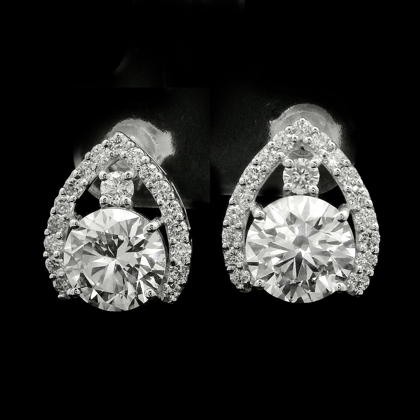 3.55 Carats Lab Grown Diamond 14K Gold Earrings