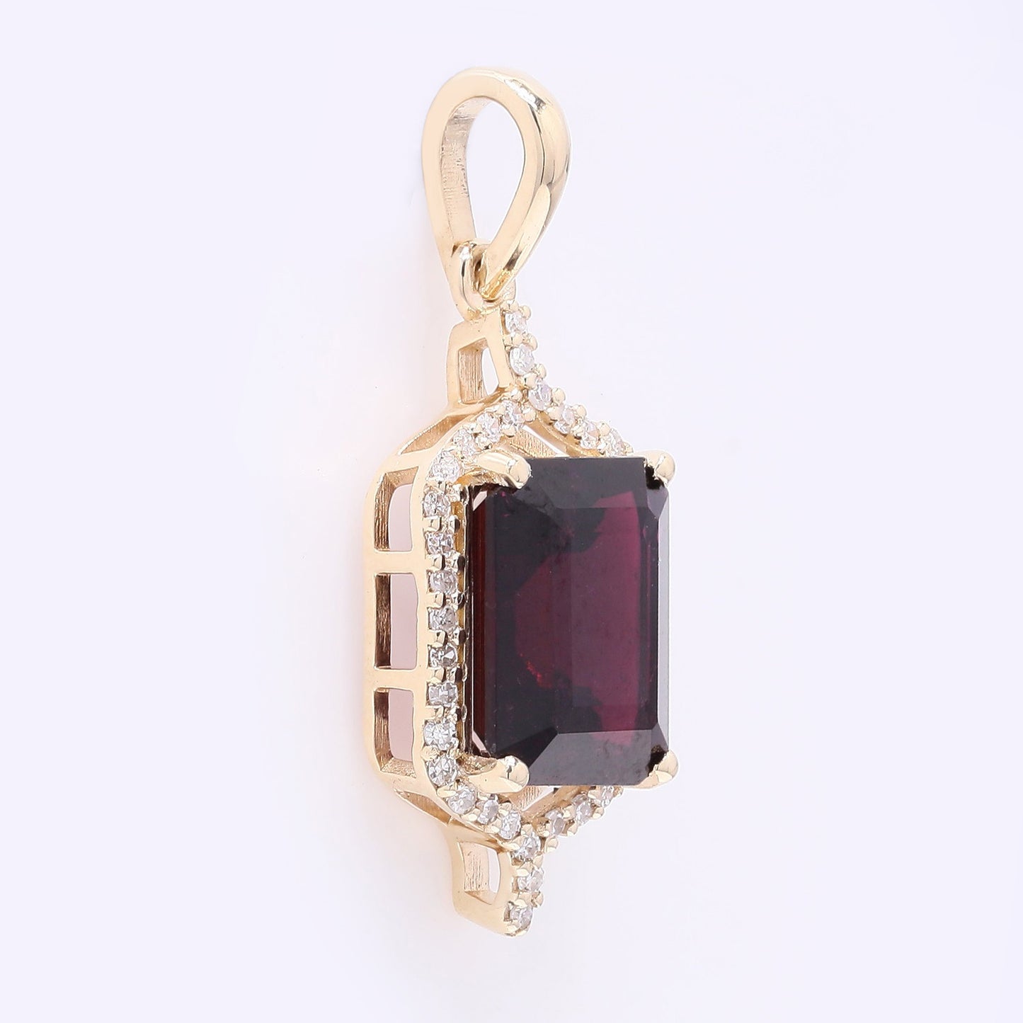 2.48 Ct Octagon Step Cut Natural Tourmaline 14K Gold Pendant