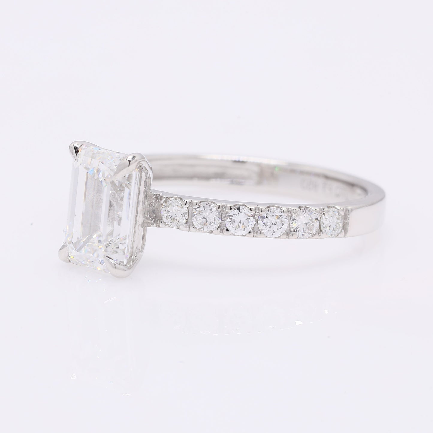 1.98 Ct Emerald Cut Lab Grown Diamond 950 Platinum Ring