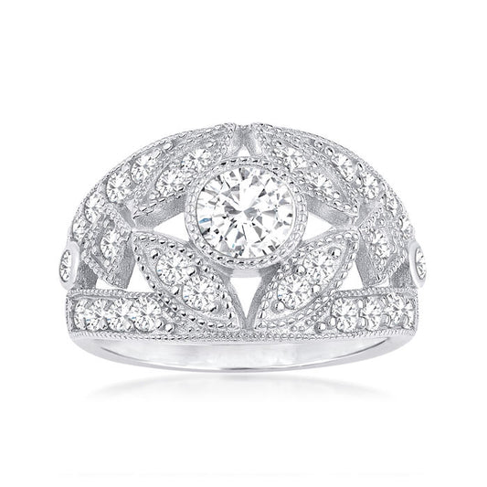 1.64 ct. Moissanite Round Sterling Silver Women Ring Size 5