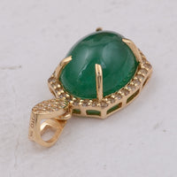 3.32 Ct Oval Emerald 9K Gold Pendant