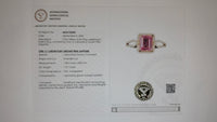 2.20 Ct Emerald Cut Lab Grown Pink Sapphire 14K Gold Ring