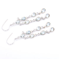 9.93 Ct Blue Topaz 925 Sterling Silver Earrings