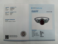 1.30 Ct Oval Mixed Cut Natural Ruby 950 Platinum Ring