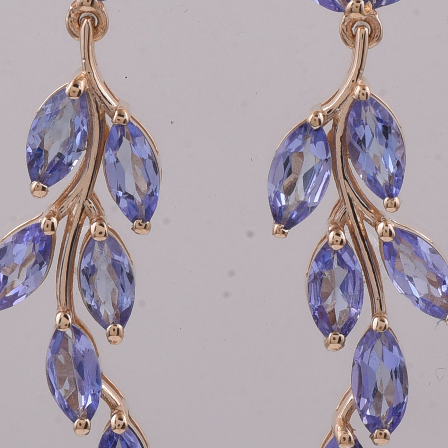 2.15 Ct Marquise Natural Tanzanite 14K Gold Earrings