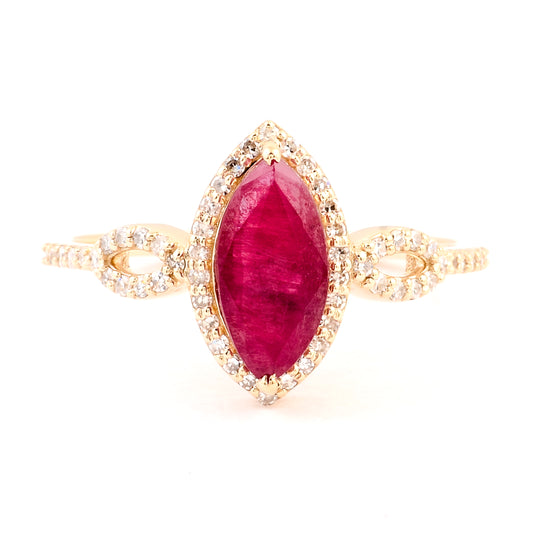 1.74 Ct Natural Codundum Ruby 14K Gold Ring