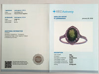 2.66 Ct Oval Mixed Cut Natural Green Sapphire 950 Platinum Ring