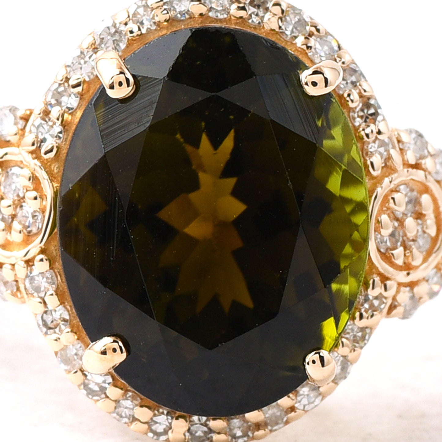 3.21 Ct Oval Tourmaline 14K Gold Ring