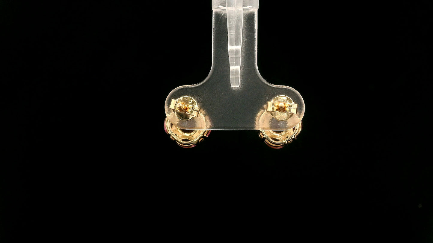1.38 Ct Round Tourmaline 14K Gold Earrings