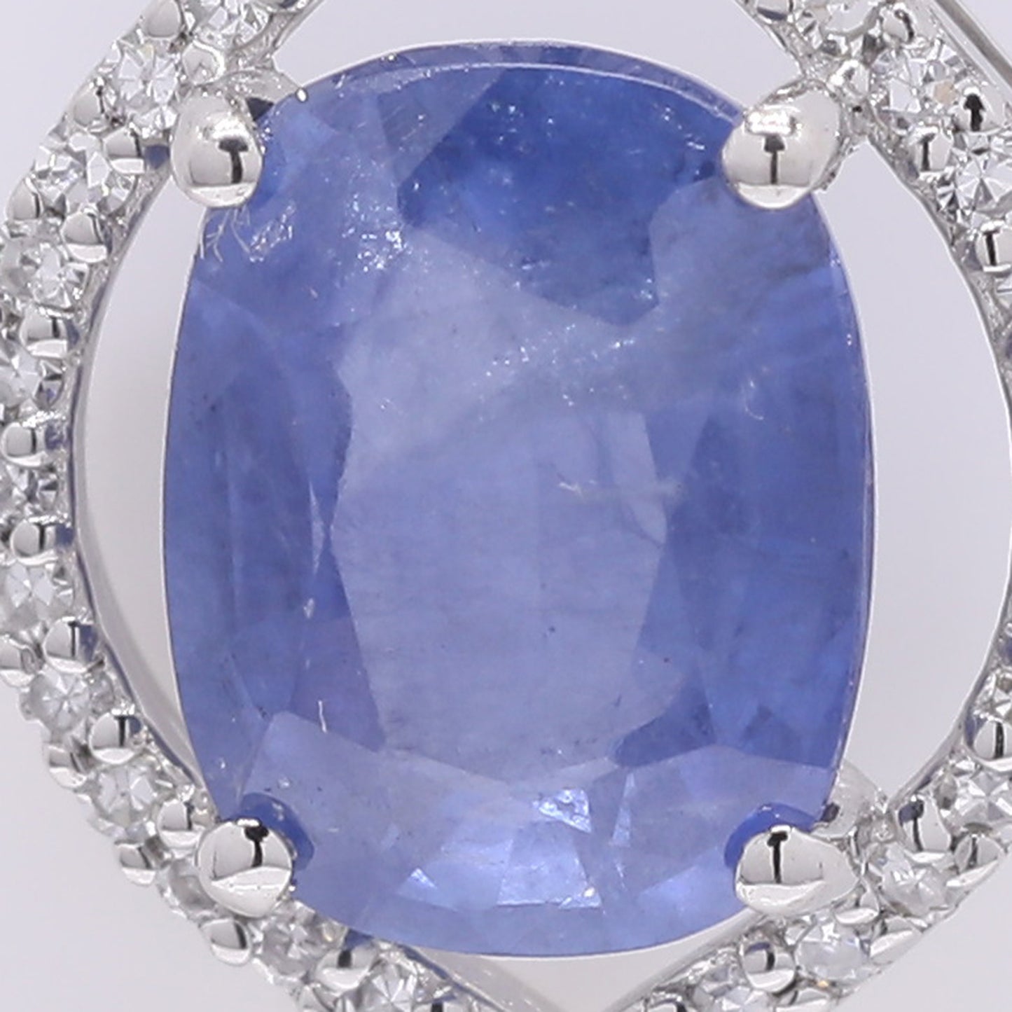 2.00 Ct Cushion Mixed Cut Natural Sapphire 950 Platinum Pendant