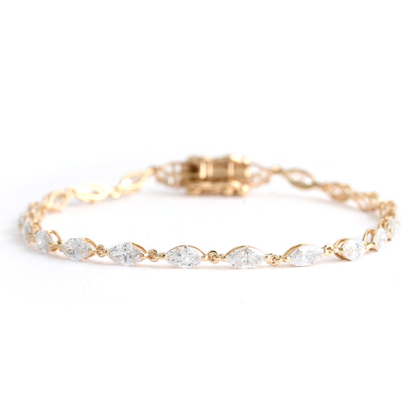 3.43 Carats Lab Grown Diamond 14K Gold Bracelet
