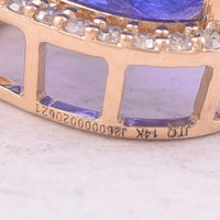 3.44 Ct Pear Mixed Cut Natural Tanzanite 14K Gold Pendant