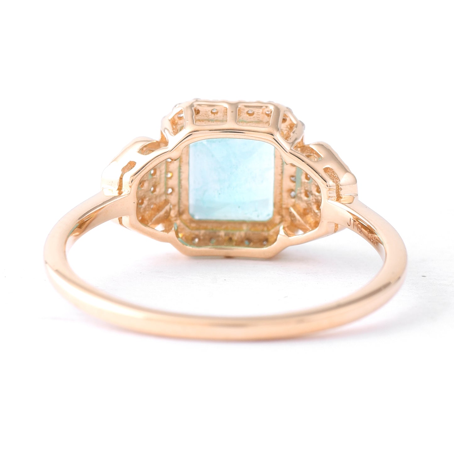1.51 Ct Octagon Step Cut Natural Emerald 14K Gold Ring