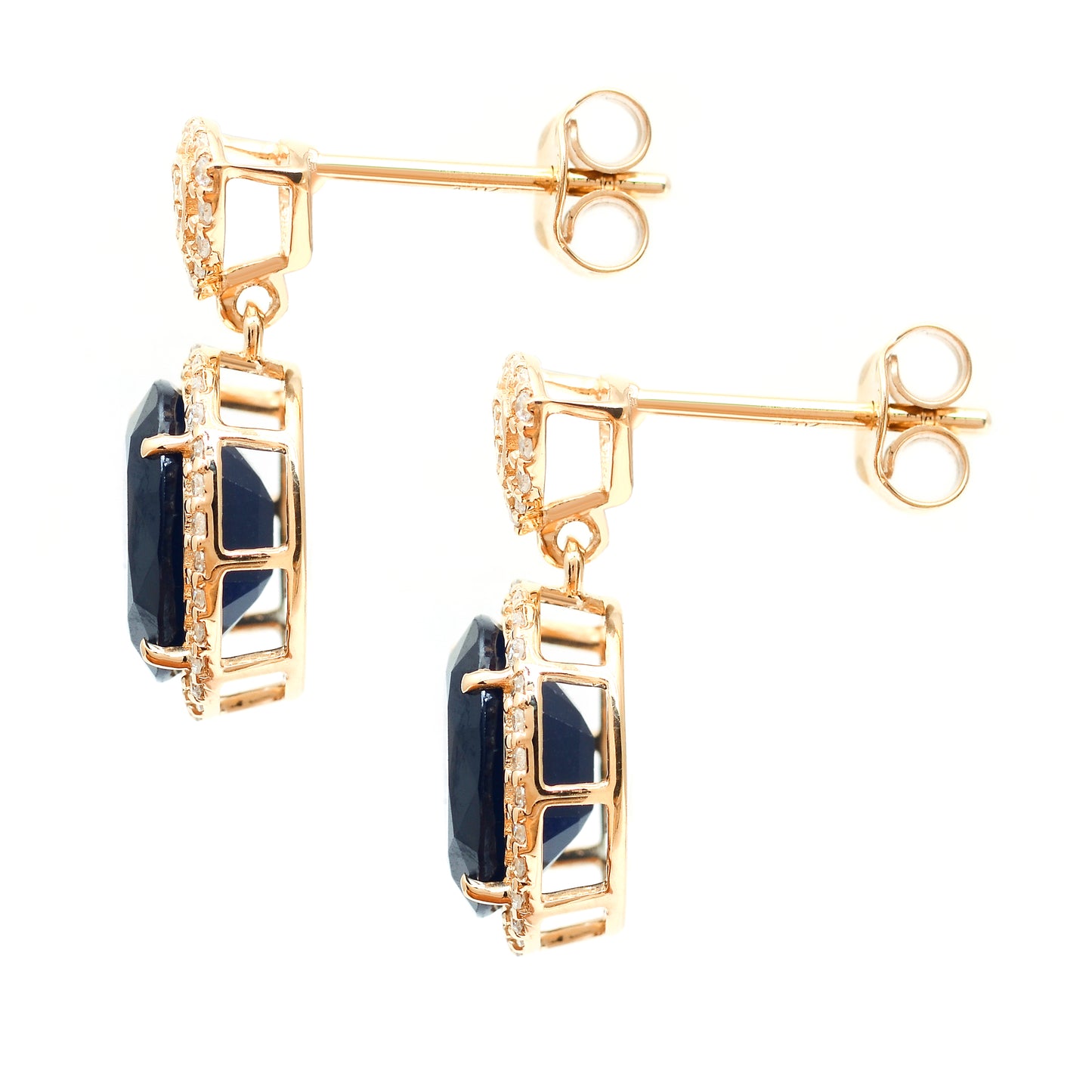 5.40 Ct Oval Natural Sapphire 14K Gold Earrings