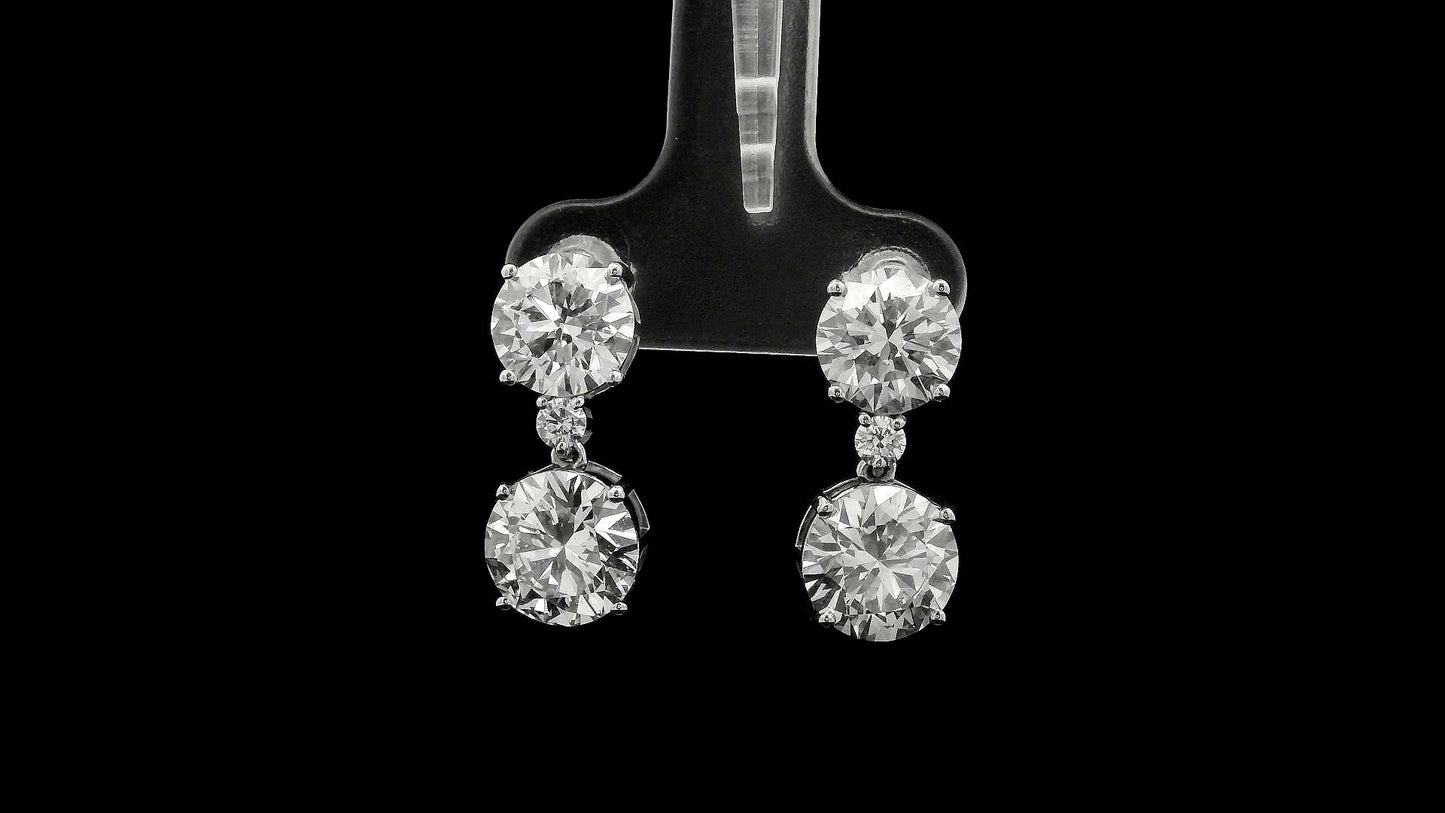 7.23 Carats Lab Grown Diamond 14K Gold Earrings