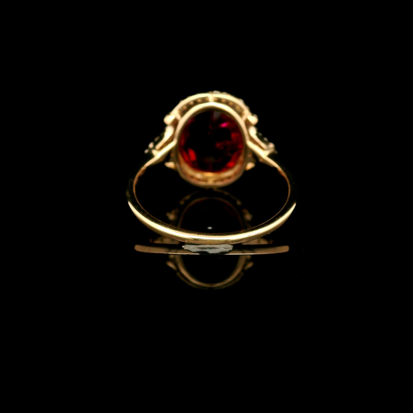 3.99 Ct Oval Mixed Cut Lab Grown Ruby 14K Gold Ring