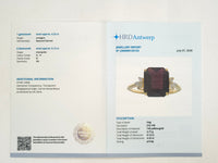4.34 Ct Octagon Natural Garnet 14K Gold Ring