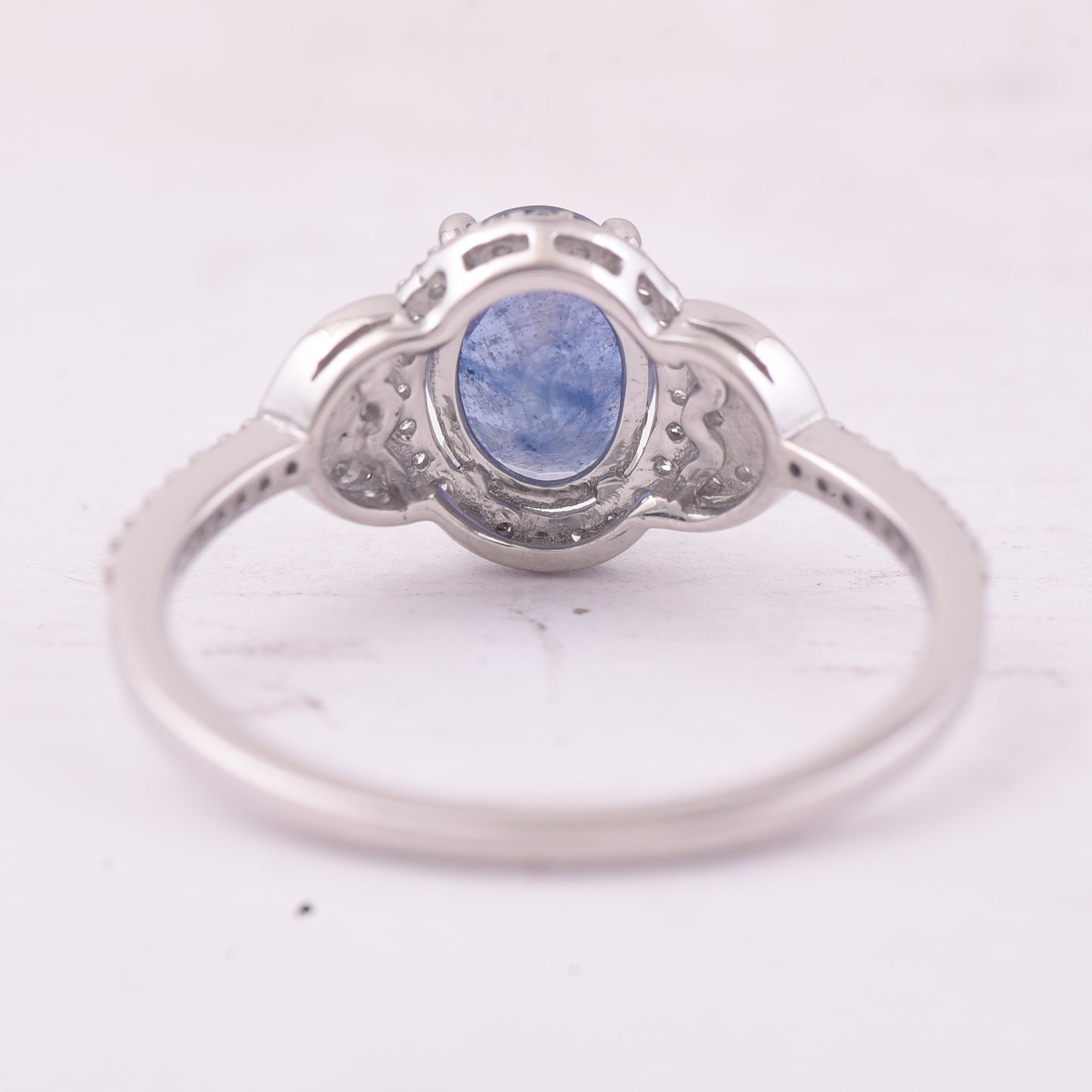 1.59 Ct Oval Mixed Cut Natural Sapphire 950 Platinum Ring