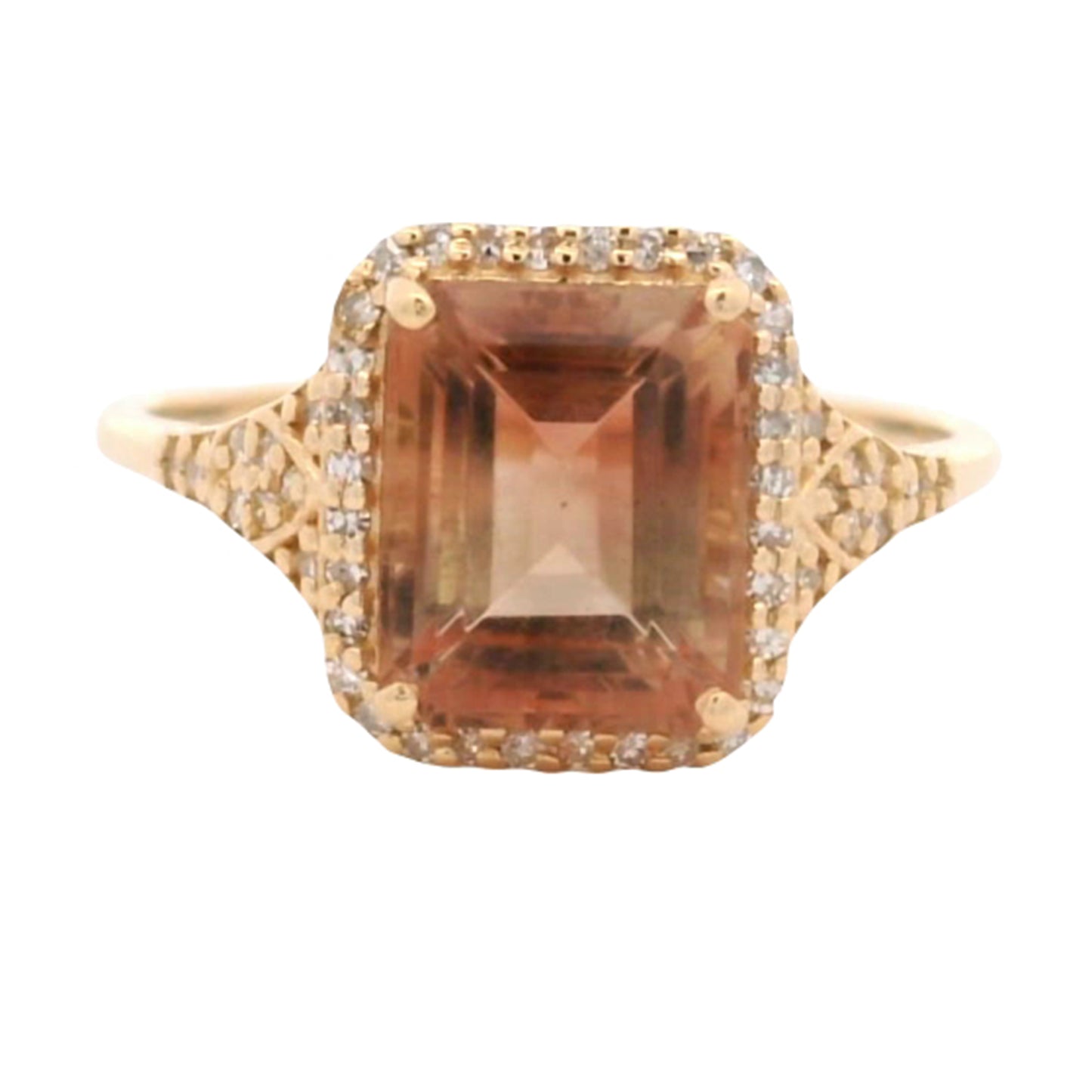 2.65 Ct Octagon Oregon Sunstone 14K Gold Ring