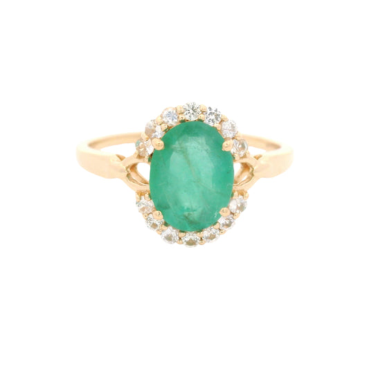 1.60 Ct Oval Emerald 14K Gold Ring