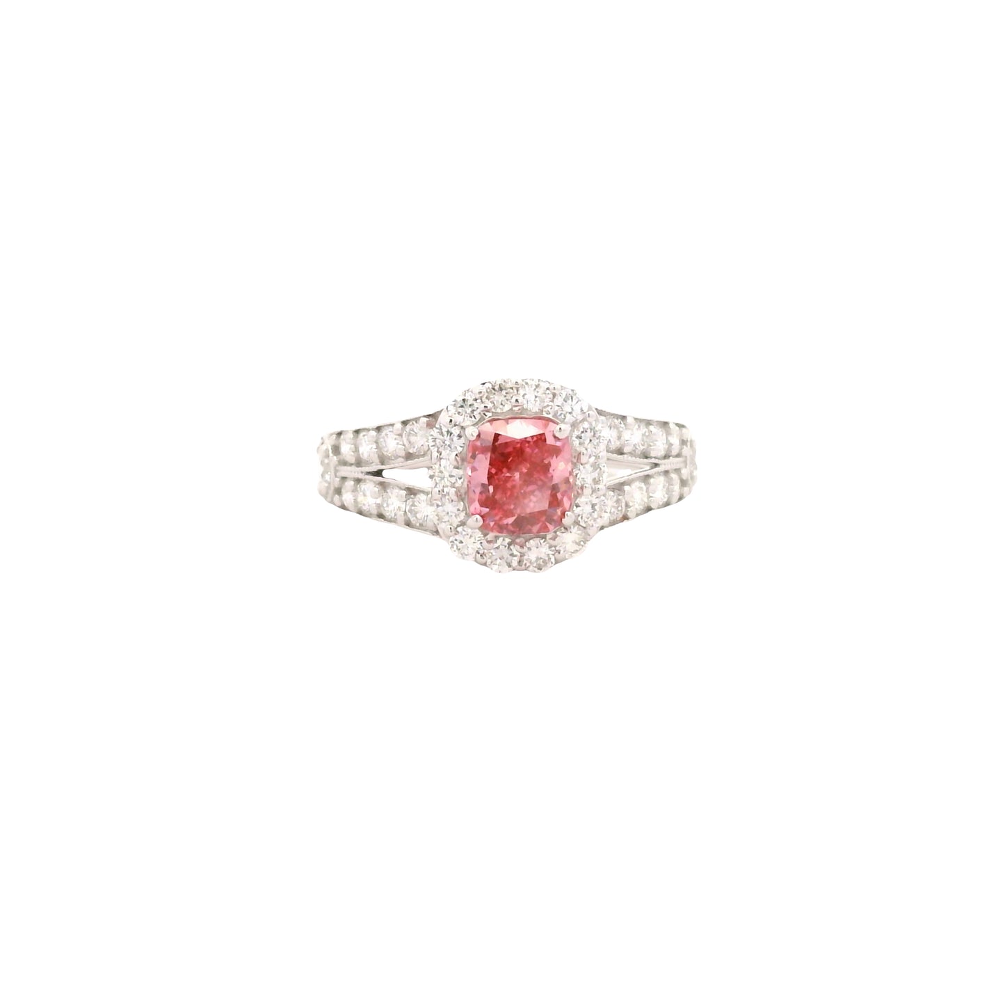 2.31 Carats Fancy Pink Lab Grown Diamond 14K Gold Ring