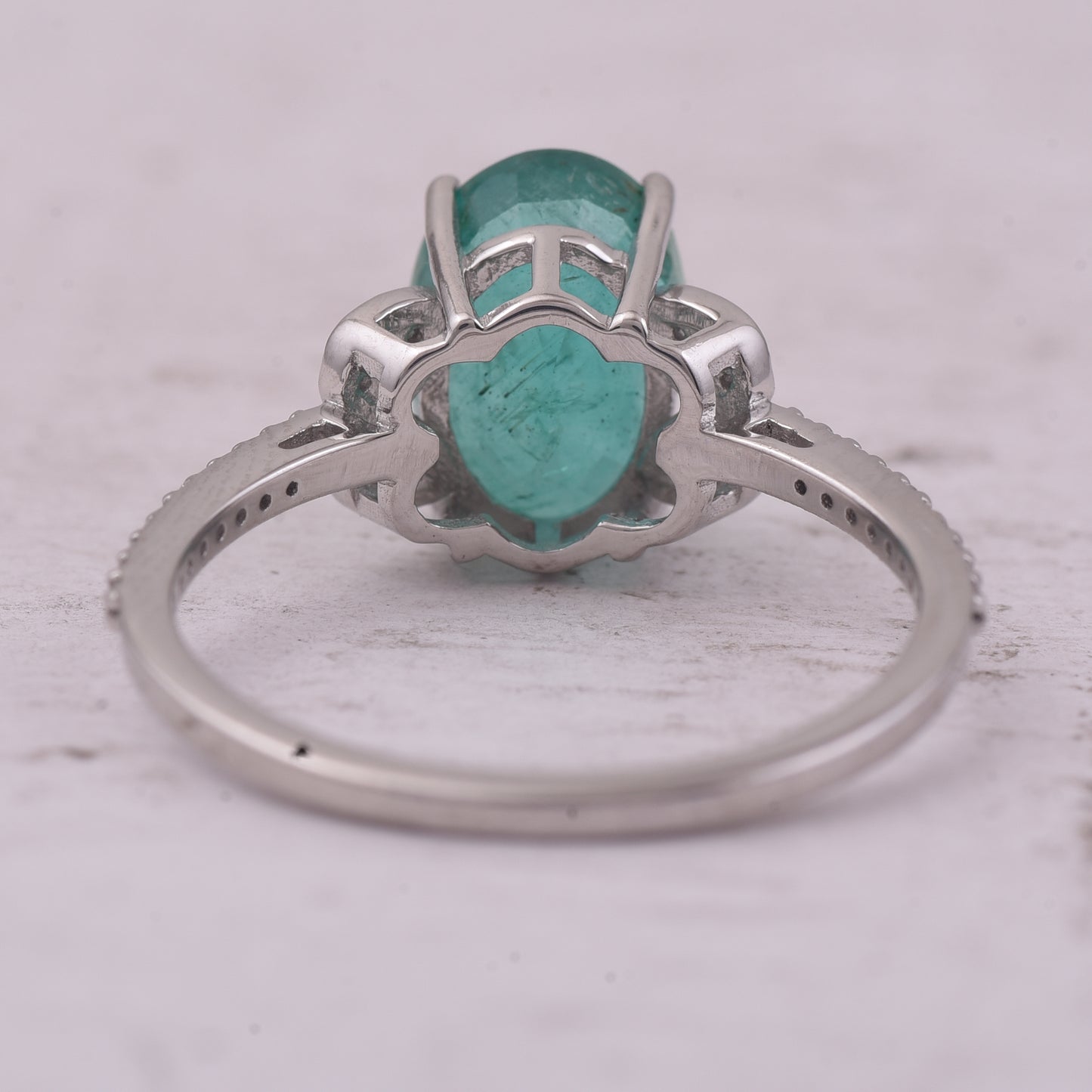 2.61 Ct Oval Mixed Cut Natural Emerald 950 Platinum Ring