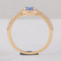 1.26 Ct Oval Sapphire 9K Gold Ring