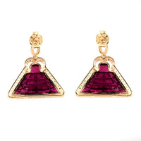 9.10 Ct Fancy Carving Natural Tourmaline 14K Gold Earrings
