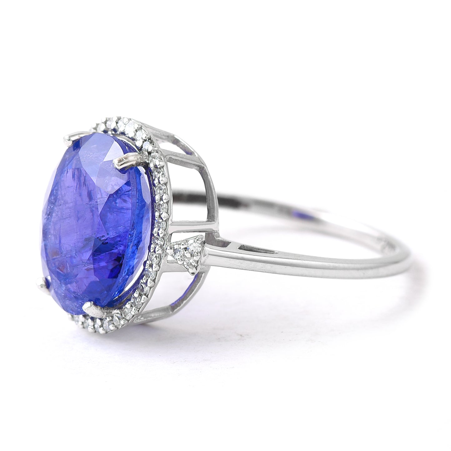 2.93 Ct Oval Mixed Cut Natural Tanzanite 950 Platinum Ring