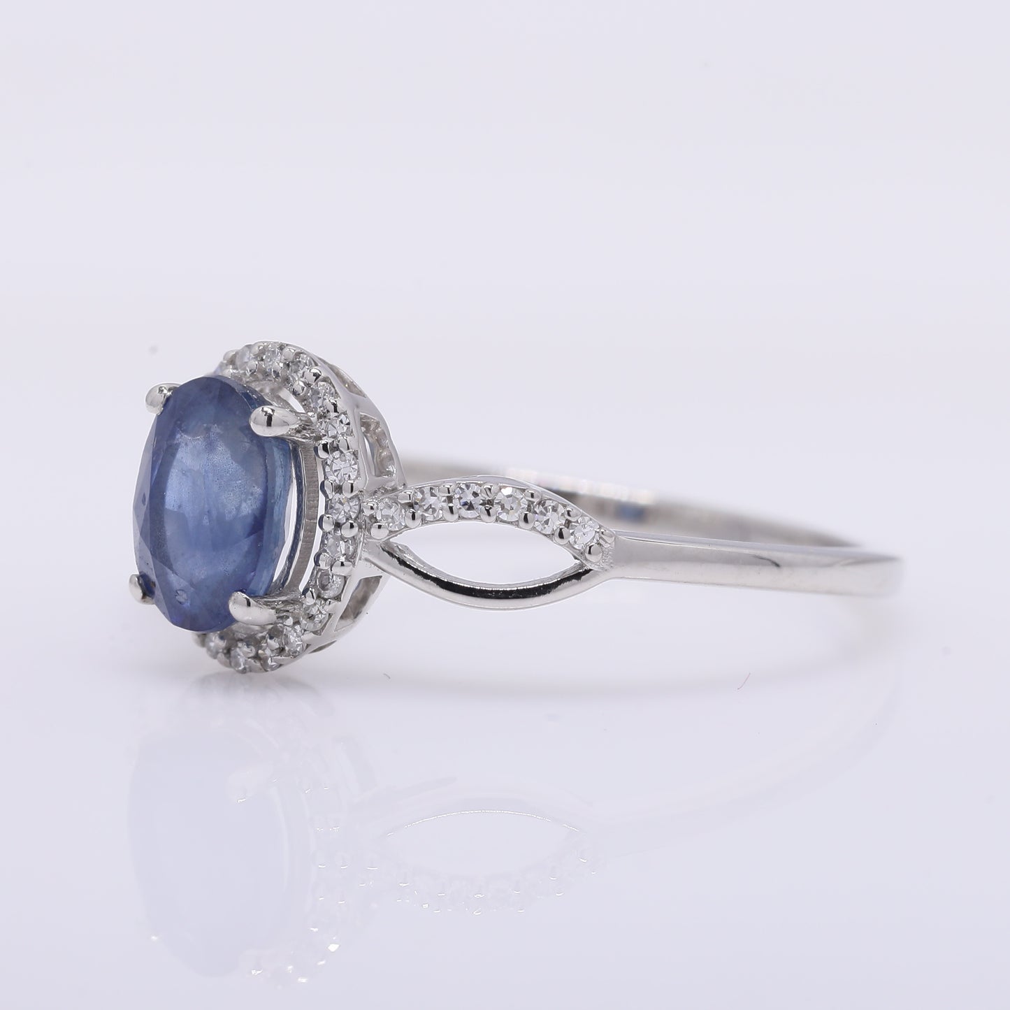 1.27 Ct Oval Mixed Cut Natural Sapphire 950 Platinum Ring